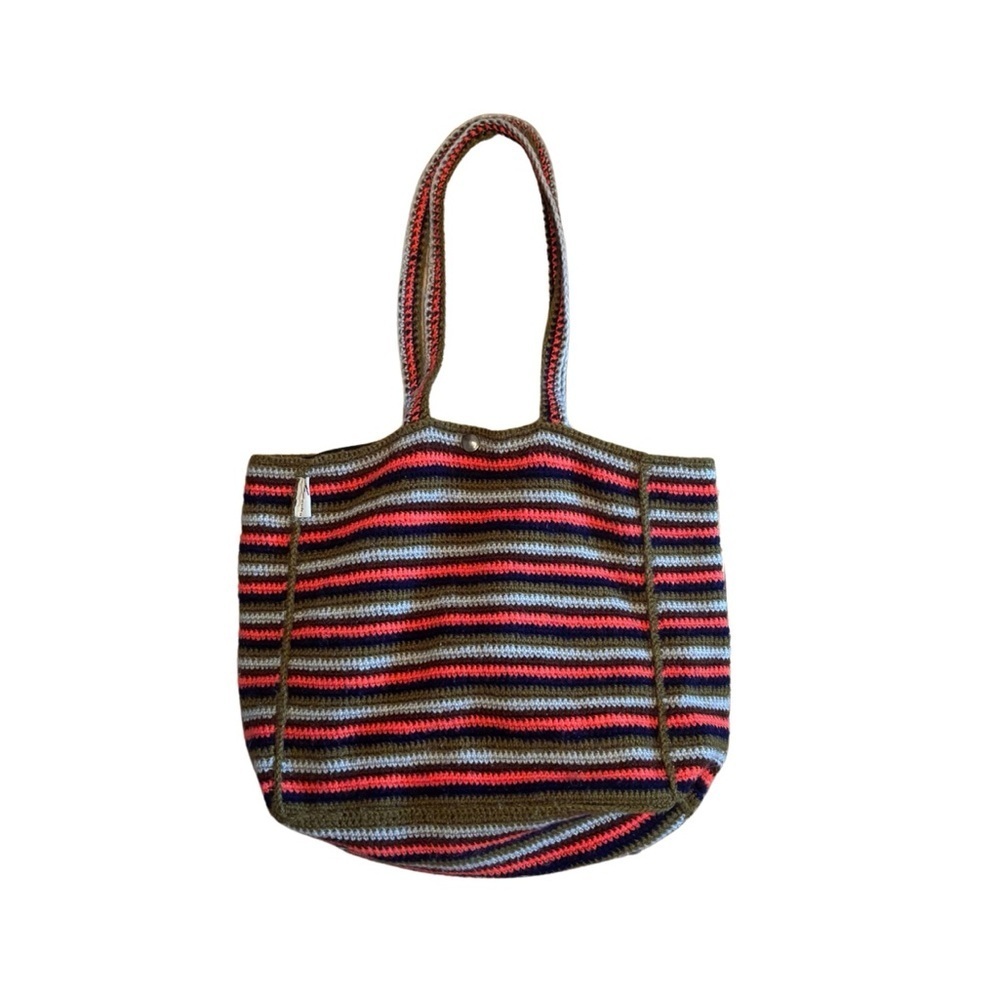 T&C Girls Vintage Striped Multicolor Tote Bag